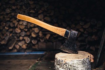 Image showing Axe for splitting firewood