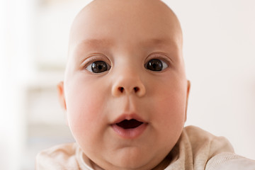 Image showing close up of happy little baby boy face