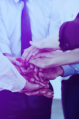 Image showing business people group joining hands