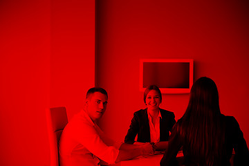 Image showing business people group in a meeting at office