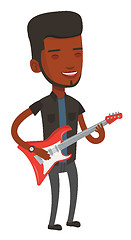 Image showing Man playing electric guitar vector illustration.