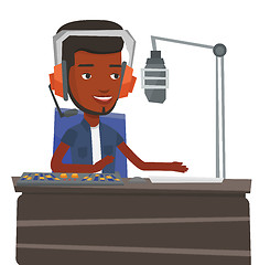 Image showing Dj working on the radio vector illustration