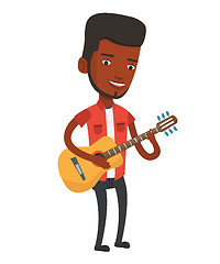 Image showing Man playing acoustic guitar vector illustration.