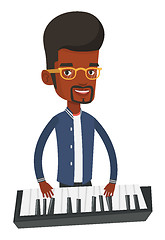 Image showing Man playing piano vector illustration.