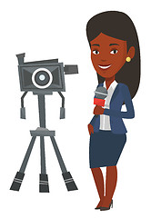 Image showing TV reporter with microphone and camera.