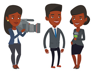 Image showing TV interview vector illustration.