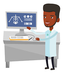 Image showing Doctor examining radiograph vector illustration.