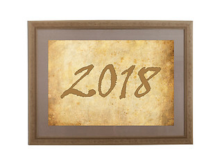 Image showing Old frame with brown paper - 2018