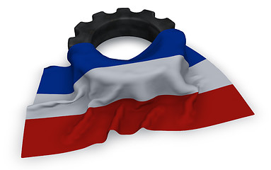 Image showing gear wheel and flag of schleswig-holstein