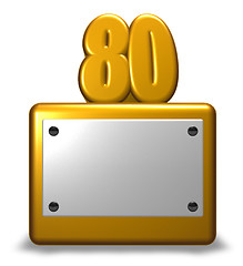 Image showing golden number eighty