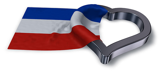 Image showing schleswig-holstein flag and heart symbol - 3d rendering