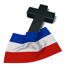 Image showing christian cross and flag of schleswig-holstein