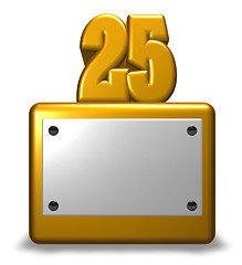 Image showing golden number twenty five