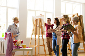 Image showing drawing teacher and students at art school