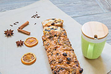 Image showing Christmas cake on the table