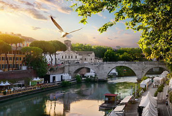 Image showing Bridge Cestio in Rome