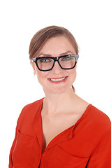 Image showing Closeup of smiling woman with glasses