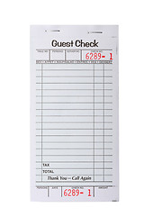 Image showing restaurant invoice