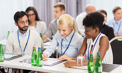 Image showing happy business team at international conference