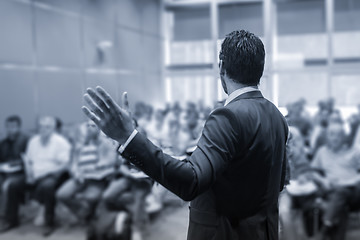 Image showing Speaker Giving a Talk at Business Meeting.