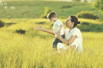 Image showing woman child bubble