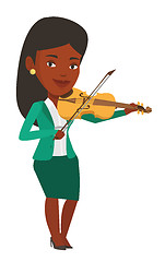 Image showing Woman playing violin vector illustration.