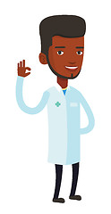 Image showing Doctor showing ok sign vector illustration.