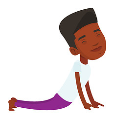 Image showing Man practicing yoga upward dog pose.