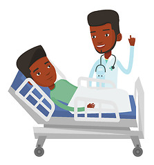 Image showing Doctor visiting patient vector illustration.