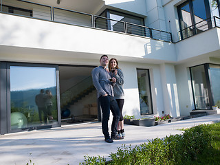 Image showing couple enjoying morning coffee