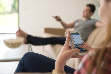 Image showing young handsome couple enjoying free time