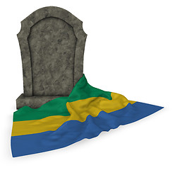 Image showing gravestone and flag of gabon - 3d rendering