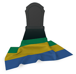 Image showing gravestone and flag of gabon - 3d rendering