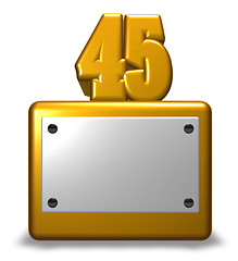 Image showing golden number forty-five