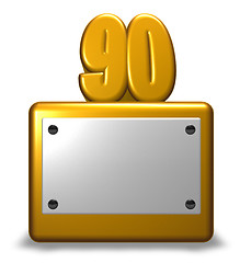 Image showing golden number ninety