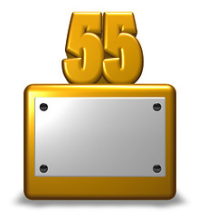 Image showing golden number fifty-five