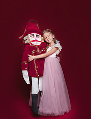 Image showing The beauty ballerina who holding a nutcracker