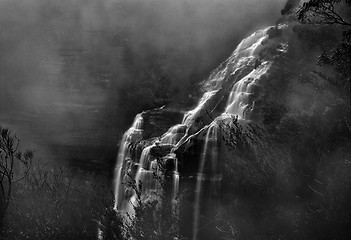 Image showing Misty Waterfall Blue Mountains