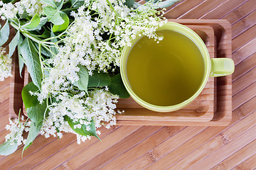 Image showing cup of elderflower tea 