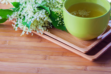 Image showing cup of elderflower tea 