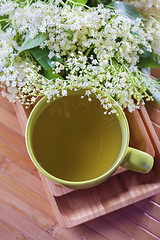 Image showing cup of elderflower tea 