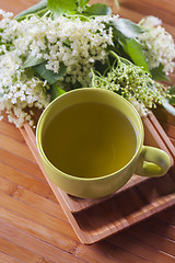 Image showing cup of elderflower tea 