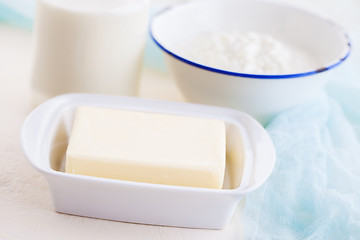 Image showing butter milk and cottage cheese