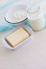 Image showing butter milk and cottage cheese