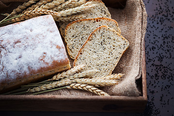 Image showing homemade bread with nigella sativa seeds