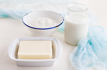 Image showing butter milk and cottage cheese