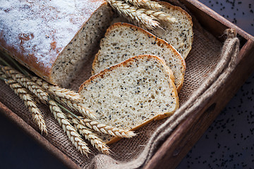 Image showing homemade bread with nigella sativa seeds