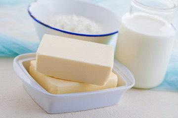 Image showing butter milk and cottage cheese