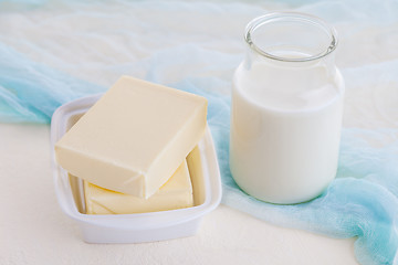 Image showing butter milk and cottage cheese