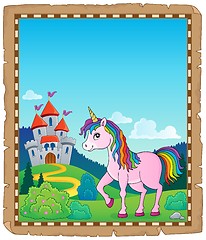 Image showing Happy unicorn topic parchment 1